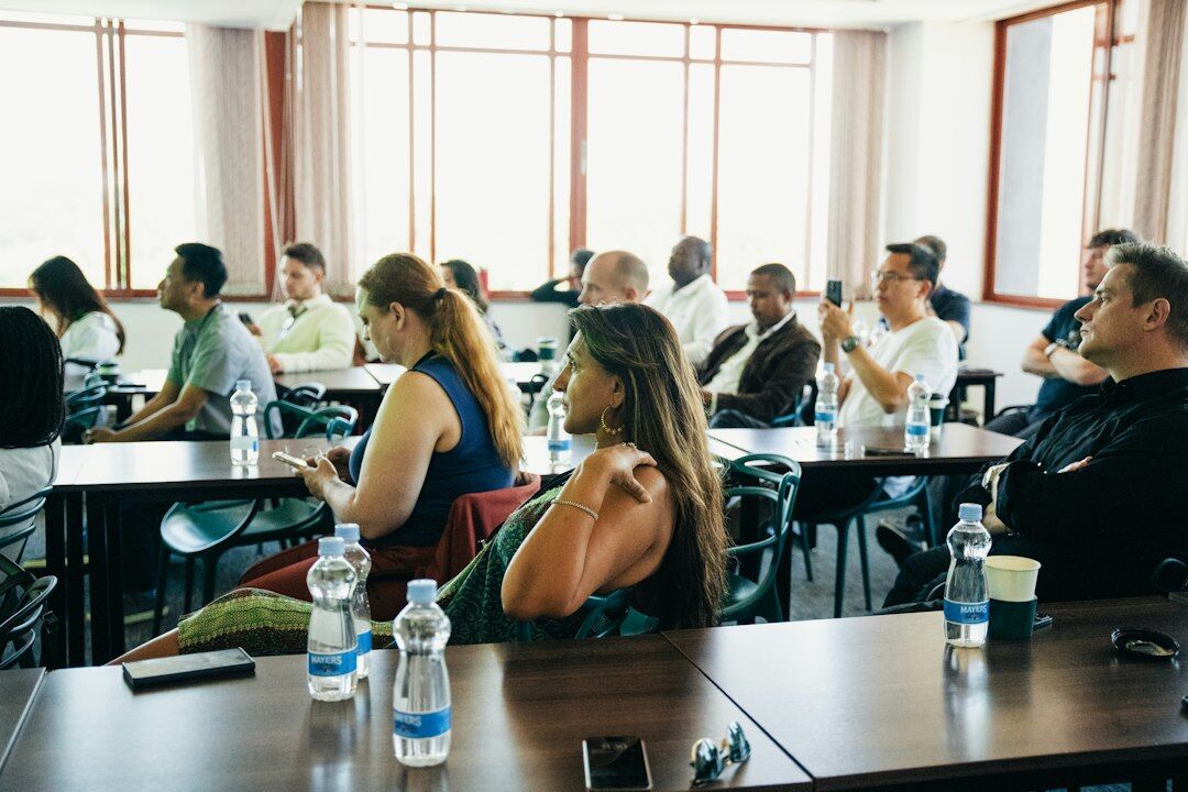diverse team in health seminar