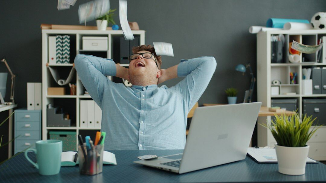 employee practicing mindfulness at desk