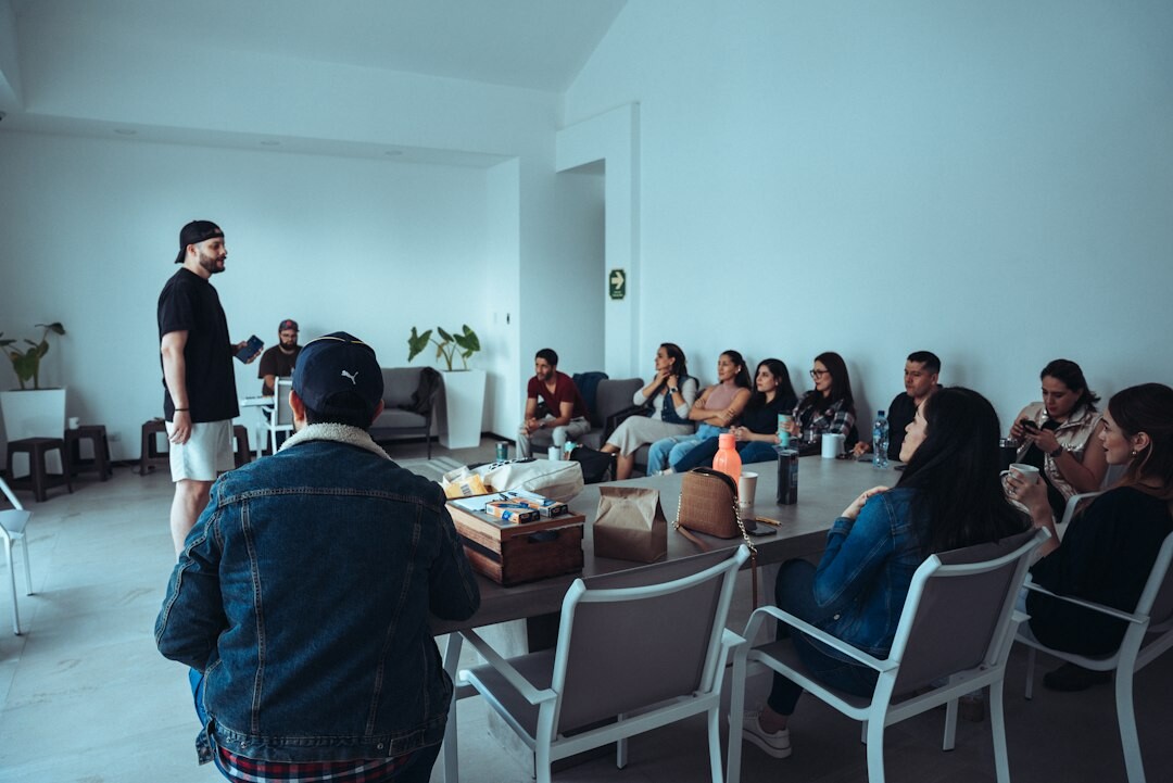 corporate employees in mental health workshop